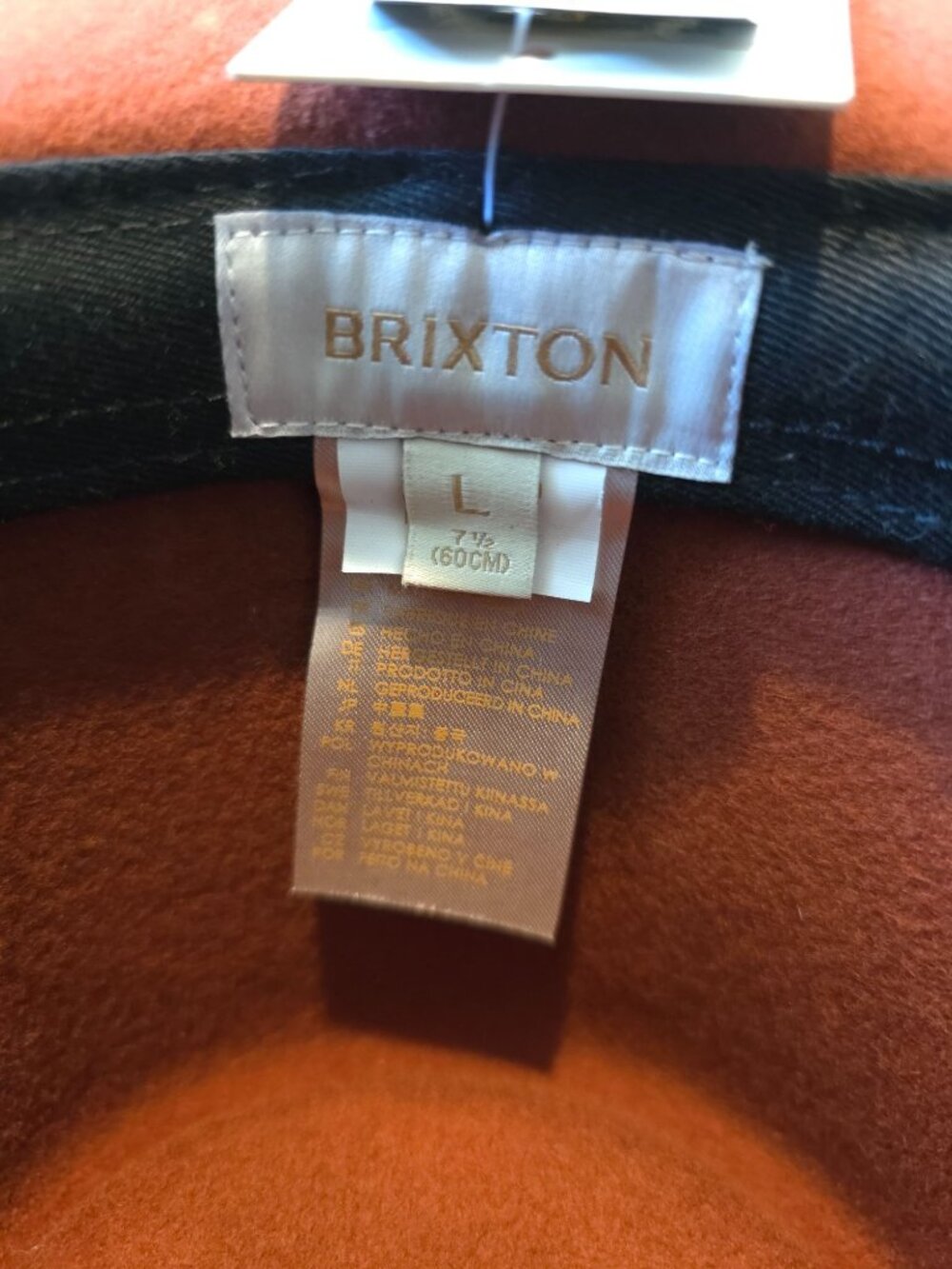 NWT Brixton Leigh Burnt Henna Wool Felt Cowboy Western Fedora Hat L (7-1/2) - Picture 8 of 11
